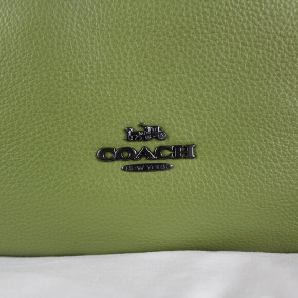 Coach Kacey Satchel Black Antique Nickel/Olive Green CC838 - Picture 7 of 12